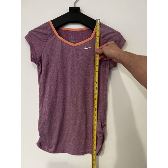 Nike Woman's Dri-Fit Pink with White Short Sleeve T-Shirt - Size Large - Picture 5 of 6